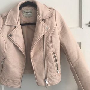 American Rag Pink Leather Riding Jacket